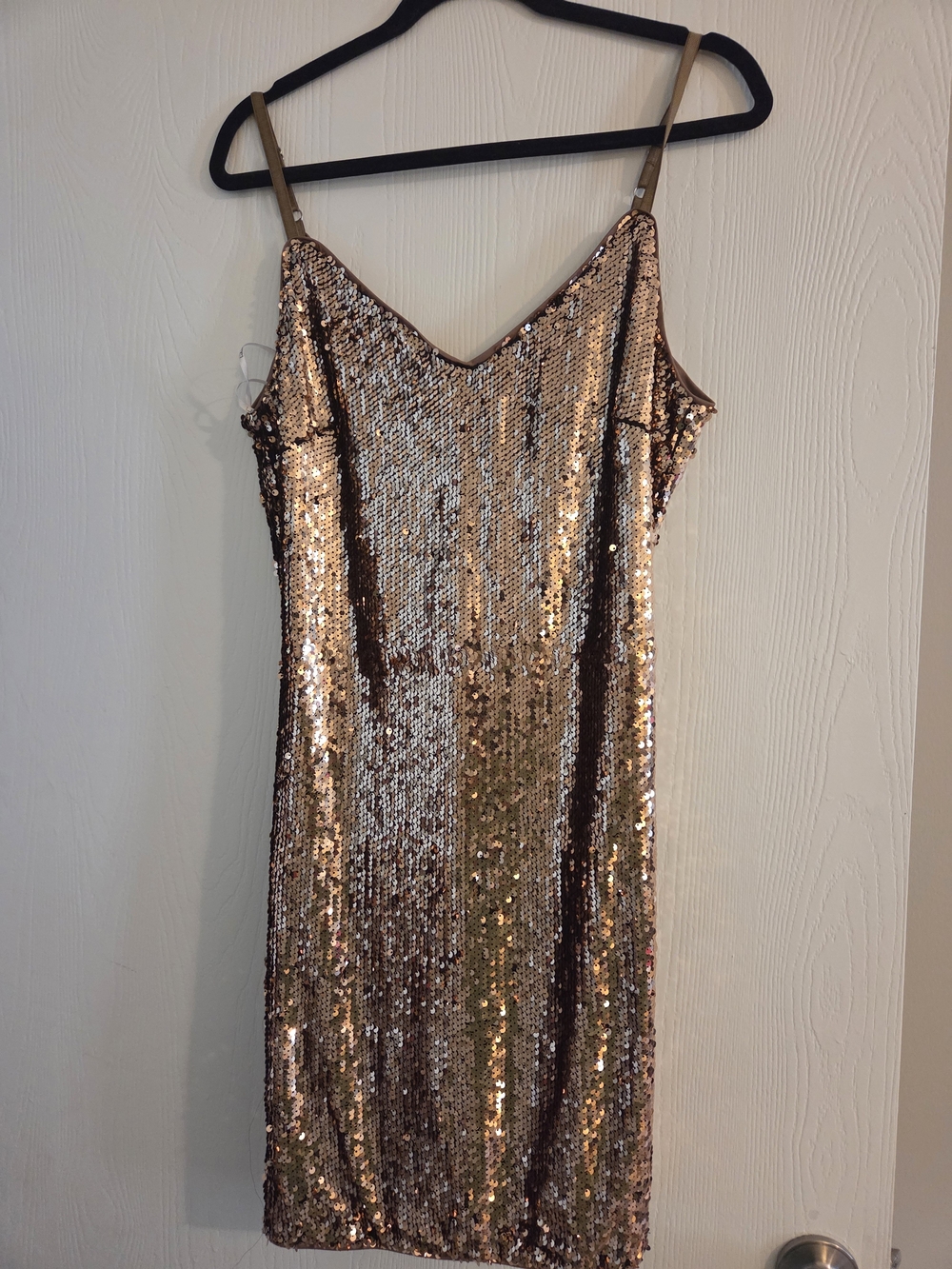 Lulu's Bronze Sequin Mini Slip Dress - Picture 2 of 4